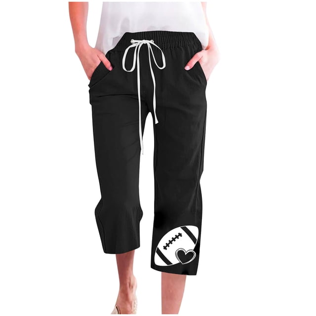 Pantalones de Mujer Casual Cintura Elástica con Impresión de Pascua, Sueltos Pantalones de Pierna Ancha Recta para Toda la Temporada