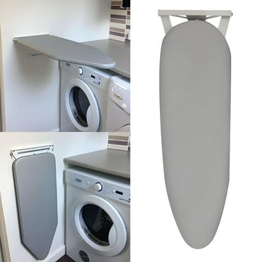 tonchean 38" x 12" Wall Mounted Ironing Board with Heat Resistant Cover - Fold Drop Down Laundry Iron Boards, Space-Saving for Home, Apartment & Small Spaces