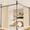 Black, variant on Adjustable Freestanding Room Divider Tension Rod, 4-10ft Height 28-171inch Width Temporary Privacy Wall Partition, Heavy Duty Space Separator, Black