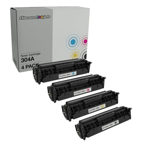 DI Toner Cartridge Replacements for HP 304A (Black, Cyan, Magenta, Yellow) Compatible with HP LaserJet CM2320fxi, CM2320n, CM2320nf, CP2025dn, CP2025n, CP2025x