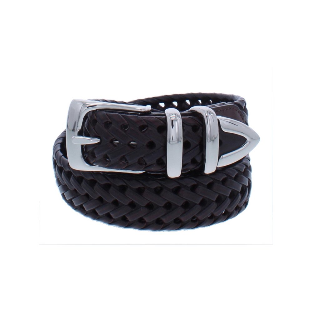 Perry Ellis - Perry Ellis Mens Leather Braided Dress Belt - Walmart.com ...