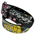 thumbnail image 2 of Ed Hardy Men's My True Love Printed Tattoo Belt With Double Prong Buckle (40, Grey/Multi), 2 of 7
