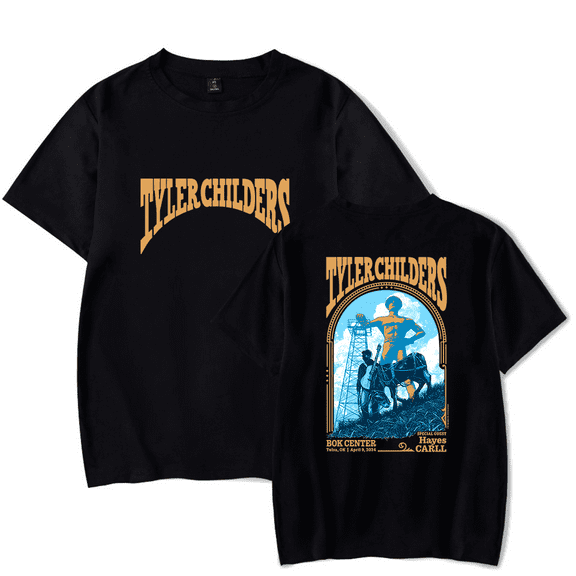 Tyler Childers Merch T Shirt Mule Pull Tour 2024 Tulsa Numbered T-Shirt For Fans Women Men Short Sleeve Top Tees