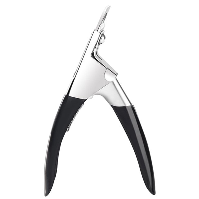 Cortaúñas acrílicas, cortaúñas para uñas acrílicas, puntas de uñas postizas, herramienta de manicura recortadora de acero inoxidable para salónNegro