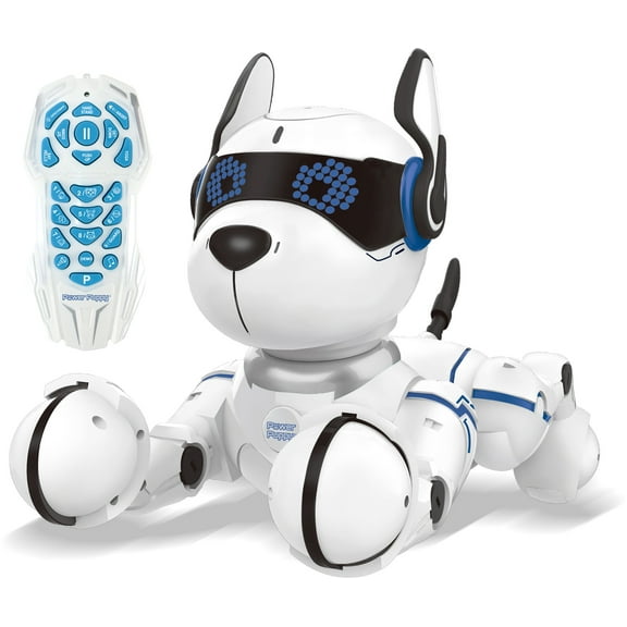 Lexibook Power Puppy - My Smart Dog Robot to train - Programmable robot with remote control, training and gesture control function, dance, music, light effects, rechargeable, toy for children - DOG01
