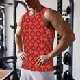 thumbnail image 5 of Fuzoiu Red White Snowflakes Print Men's Workout Tank Tops,Sleeveless Gym Shirt Quick Dry,Fitness Bodybuilding T-Shirt,Muscle Athletic Workout Tee-Medium, 5 of 7