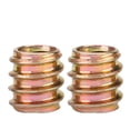 thumbnail image 2 of Surtido de tuercas de inserción roscadas de acero M8 x 15 de 50 piezas para muebles con dientes internos y externos para conexiones estables, 2 of 8