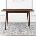thumbnail image 2 of Solid Wood Mid-century Modern Dining Table, Seats 4 To 6, Brown Stain Finish With Beveled Edge Table For Kitchen, Stain, Rectangular, 4-6 Edges, 2 of 2