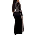 thumbnail image 2 of Vestido Nagfar Rhinestone sexy con abertura y manga larga para mujer, 2 of 6
