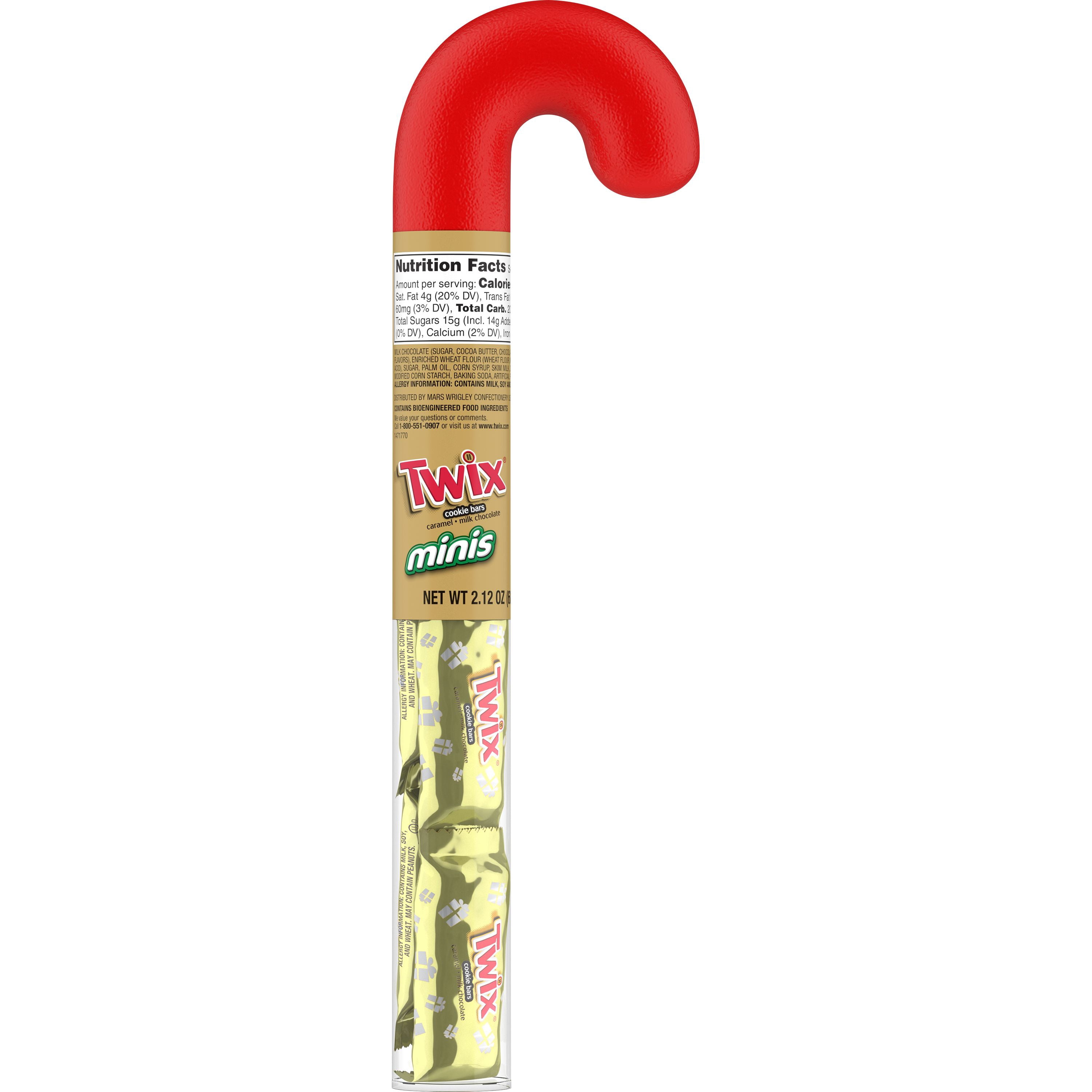 (3 pack) Twix Minis Chocolate Bars Christmas Candy Cane - 2.12 oz