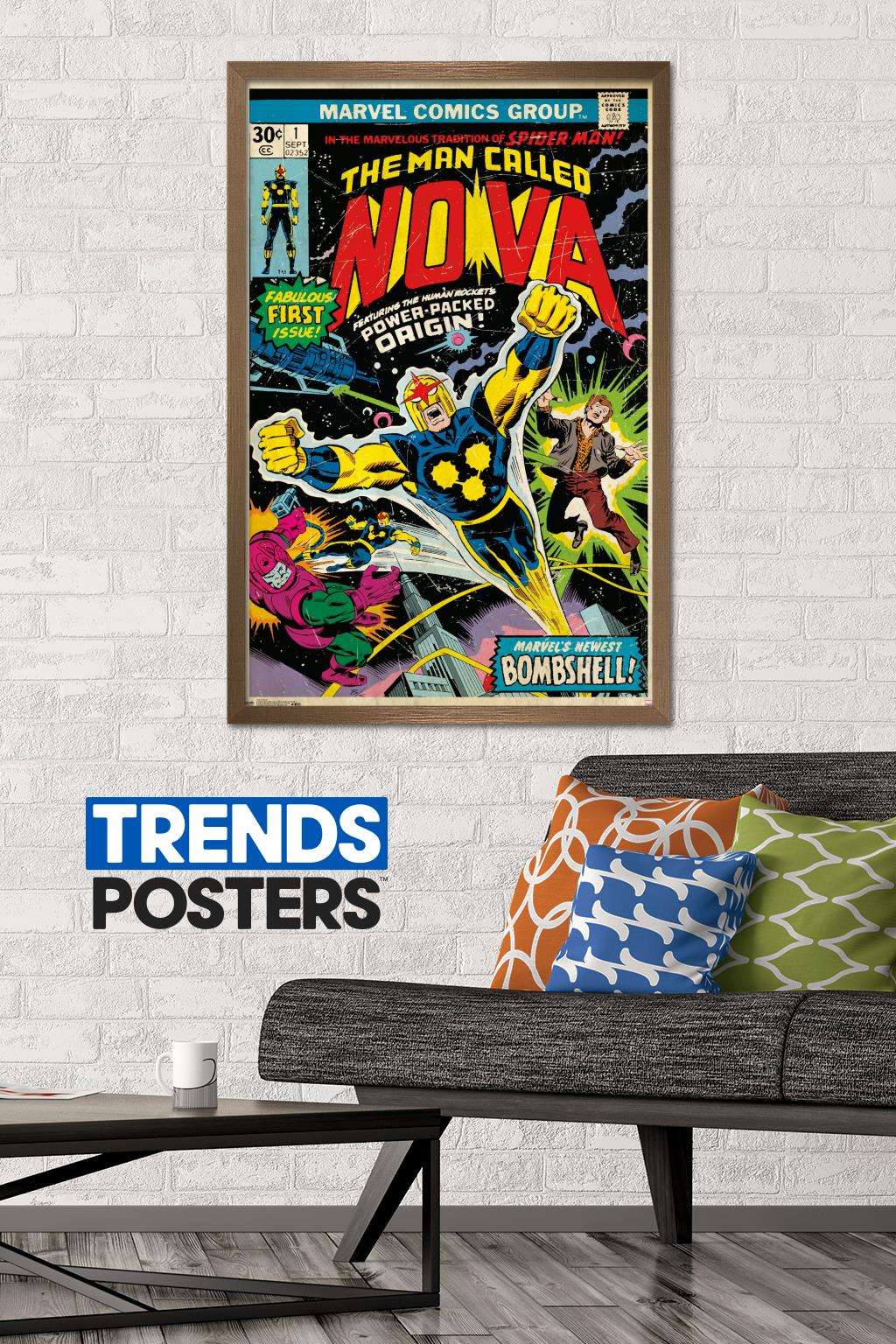 Marvel Comics - Nova - Cover #1 Wall Poster, 22.375" x 34", Framed