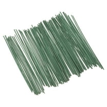 BESTOYARD 100Pcs Artificial Flower Stems Green Metal Wire Rods for Floral Craft and Plant Support