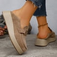 thumbnail image 4 of Orthopedic Loafers Shoes for Women Suede Arch Support Platform Slip on Round Toe Wide Width Lightweight Boat Shoes Khaki Size 6.5, 4 of 6