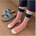 thumbnail image 3 of YooGuoGuo Women's 5 Pairs Striped Soft Crew Socks Casual Mid Calf Socks, 3 of 5