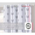 thumbnail image 2 of THD Arrow Printed Privacy Blackout Energy Efficient Room Darkening Thermal Grommet Window Curtain Drape Panels for Kids Bedroom - Set of 2 - Platinum White/Grey - 96" inch Long, 2 of 7
