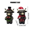 thumbnail image 2 of 2PCS Highland Cow Figurines Christmas Santa Candy Cane Highland Cow Gnomes Scottish Resin Statue Calf Lovers Gifts for Xmas Home Garden Kitchen Office Tiered Tray Table Decor, 2 of 7