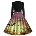 thumbnail image 2 of Long Dress with Sleeves,Summer Casual Dress,Ladies Casual Long Sleeved V-Neck Printed Fashionable Strap Dress, 2 of 3