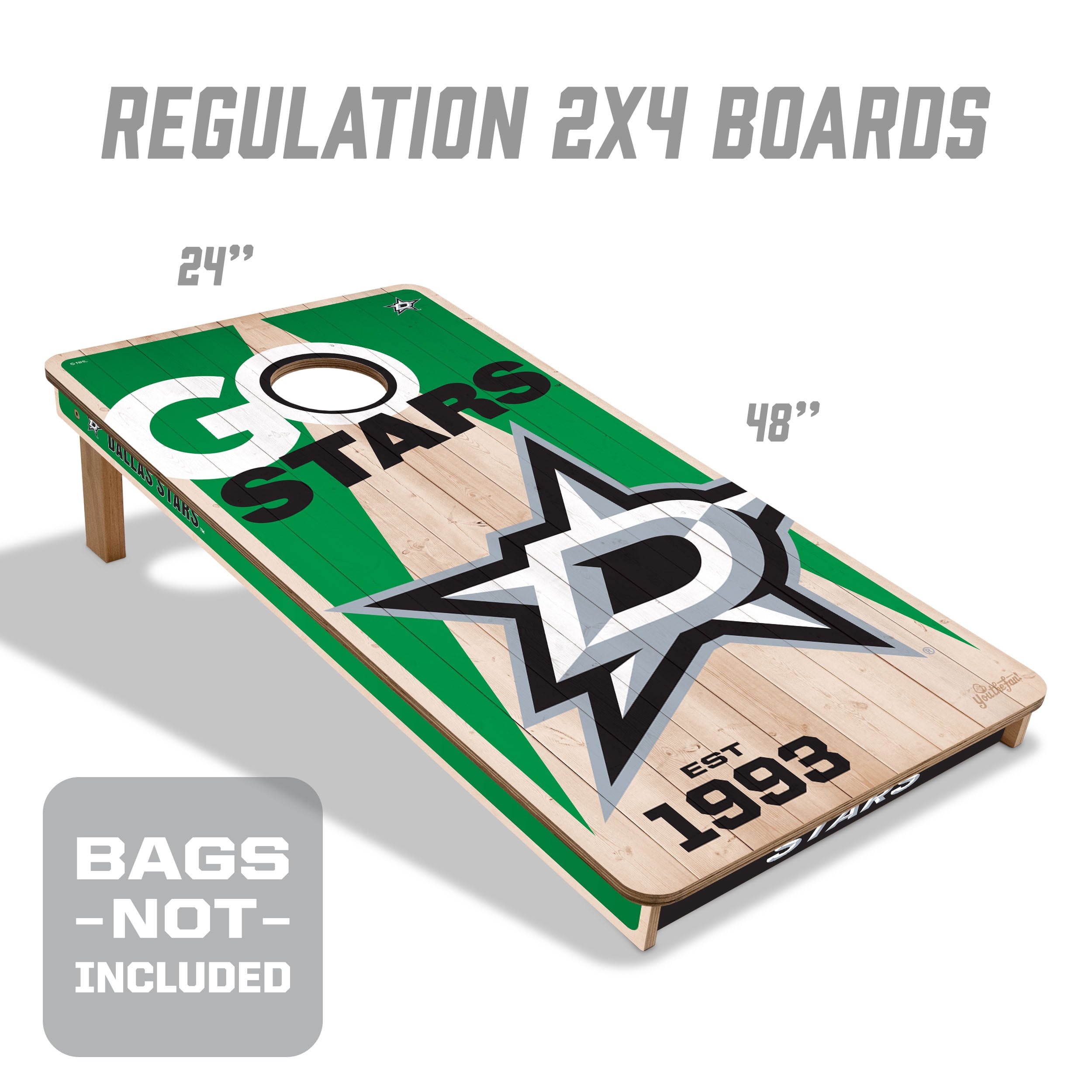 YouTheFan NHLDallas Stars 2' x 4' Cornhole Game No Bags