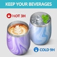 thumbnail image 4 of 12oz Insulated Wine Tumbler with Lid & Straw, Stainless Steel Egg Shape Cup, Liquid & Marble Print, 4 of 5