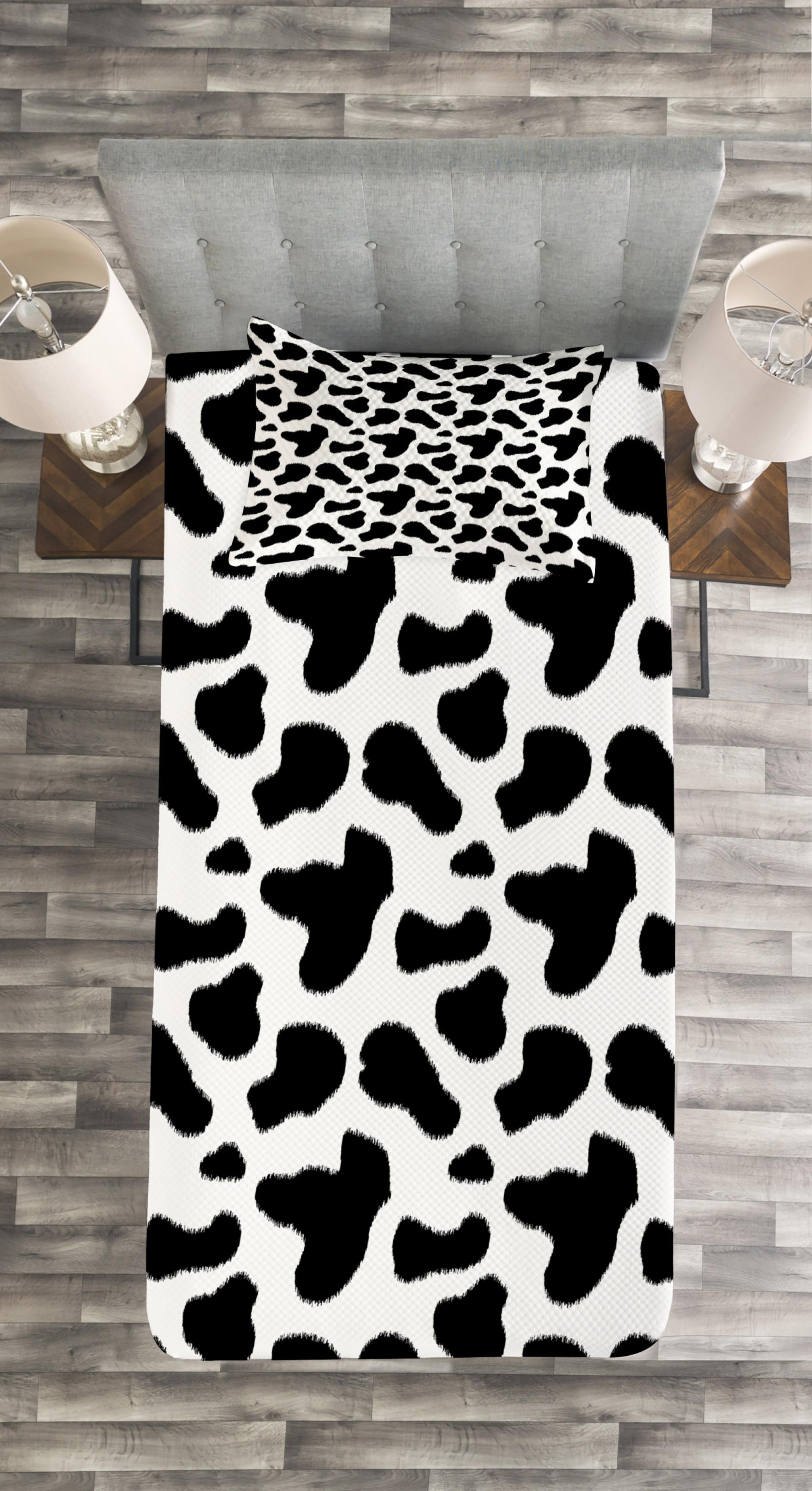 Cow Print Duvet Cover Set Twin Size Decorative 2 Piece Bedding Set