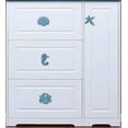 thumbnail image 5 of DPOWERFUL Retro Cast Iron Drawer Pulls Handles for Dresser Cupboard Wardrobe Cabinet Kitchen Drawer Handle Beach Ocean Theme Sea Horse Starfish Seashell and Crab Knobs 4 Pack(Blue), 5 of 7