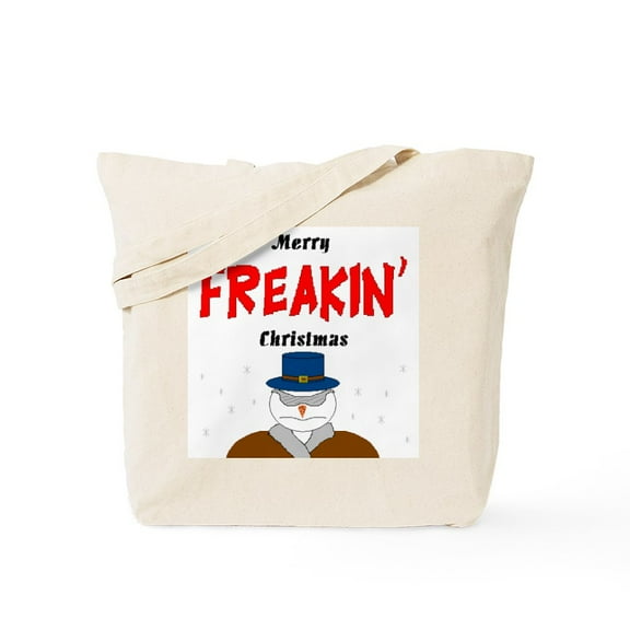 CafePress - Merry Freakin Christmas Tote Bag - Unisex Canvas Tote Bag, Beige, 1-Piece