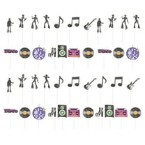 FENGGUIQU 42-Piece Disco Party Cupcake Toppers Assorted Colors Birthday Decorations for Celebration