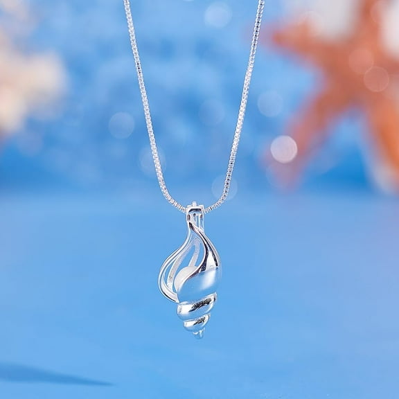 925 Sterling Silver Pearl Cage Necklace Pendants Chain Necklace Freshwater Pearl Beads for Jewelry Making