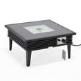 thumbnail image 2 of LeisureMod Walbrooke Modern Square Fire Pit Table and Tank Holder with Powder Coated Aluminum Slats Design for Patio and Backyard Garden (Black), 2 of 20