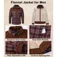 thumbnail image 4 of Xidunhg Men's Long Sleeve Sherpa Lined Shirt Jacket Flannel Plaid Fleece Coats, 4 of 13
