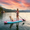 thumbnail image 6 of Quashley Pink Inflatable Paddle Board 10'6" x 33" Wide SUP with Paddle, Pump, Backpack & Leash, 6 of 7