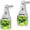 thumbnail image 2 of 14K White Gold Peridot And Diamond Earrings (Width 6.25) (Length 13.8) - Jbsp, 2 of 5