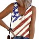 thumbnail image 1 of Fiudx Camisetas para Mujer Blusa Casual con Cuello En V y Botones Impresos para El Día de La Independencia de Verano para Mujer, 1 of 5