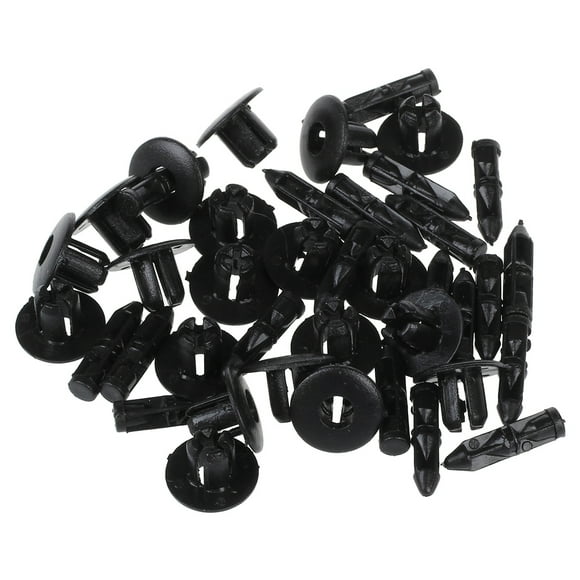 20 Pcs 7mm Hole Plastic Push Screw Rivet Fairing Panel Fixings Clips,20 plastic rivets ›,Black