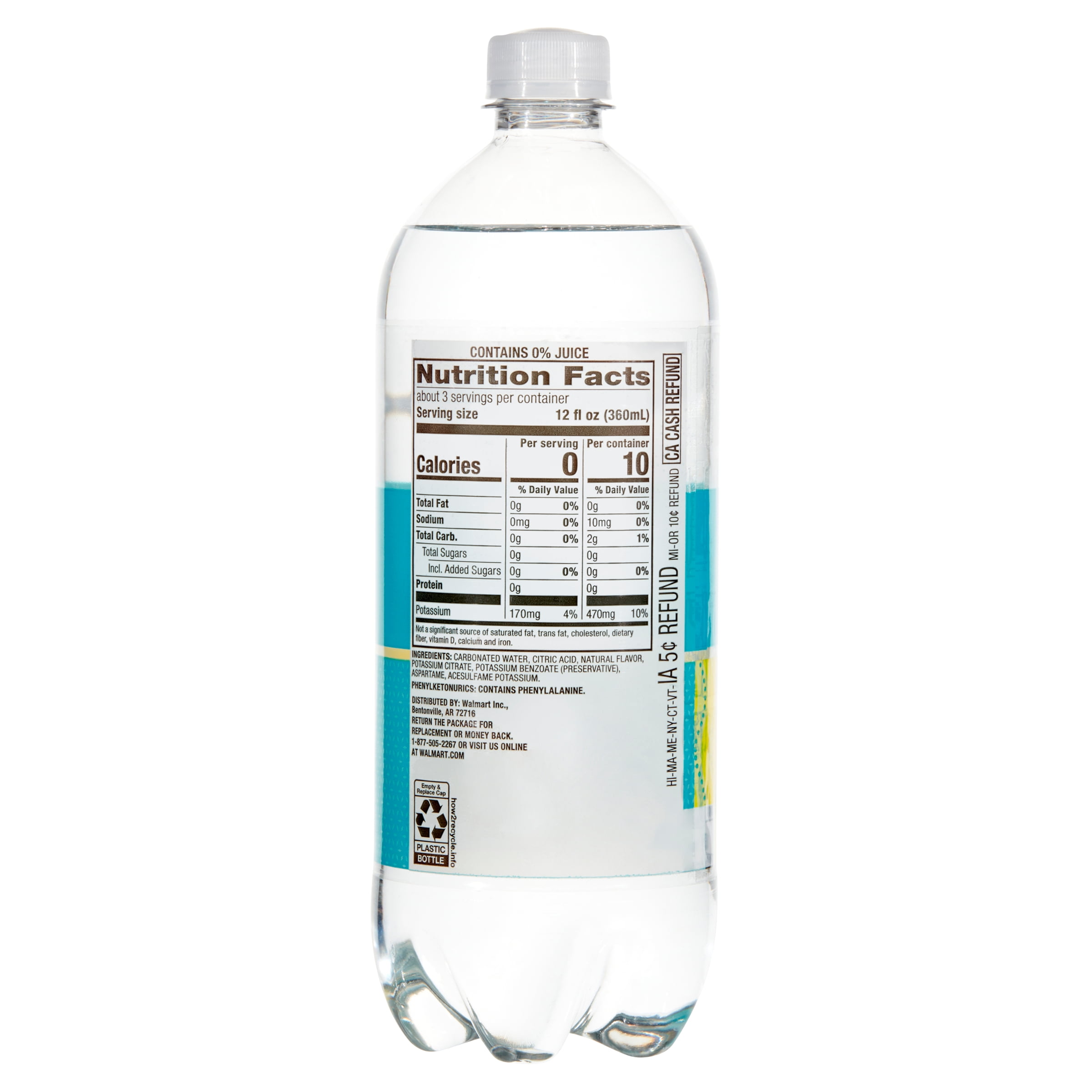 Clear American Pineapple Coconut Sparkling Water, 33.8 fl oz, Bottle
