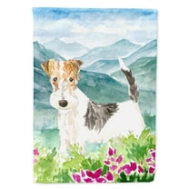 Carolines Treasures CK2513GF Mountian Flowers Fox Terrier Flag Garden Size Small multicolor