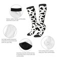 thumbnail image 4 of Cow Spots Print Knee High Socks for Women Long Leg Warmers Socks, 4 of 7