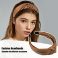 thumbnail image 3 of Unique Bargains 1 Pcs Hairband for Women Faux Leather Knotted Headband Khaki 1.57 Inch Wide, 3 of 7