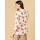 thumbnail image 5 of Allegra K Blusa Top Con Estampado Floral De Crisantemo Corbata Cuello V Manga Larga Para Mujer Beige XS Unique Bargains Blusa, 5 of 6