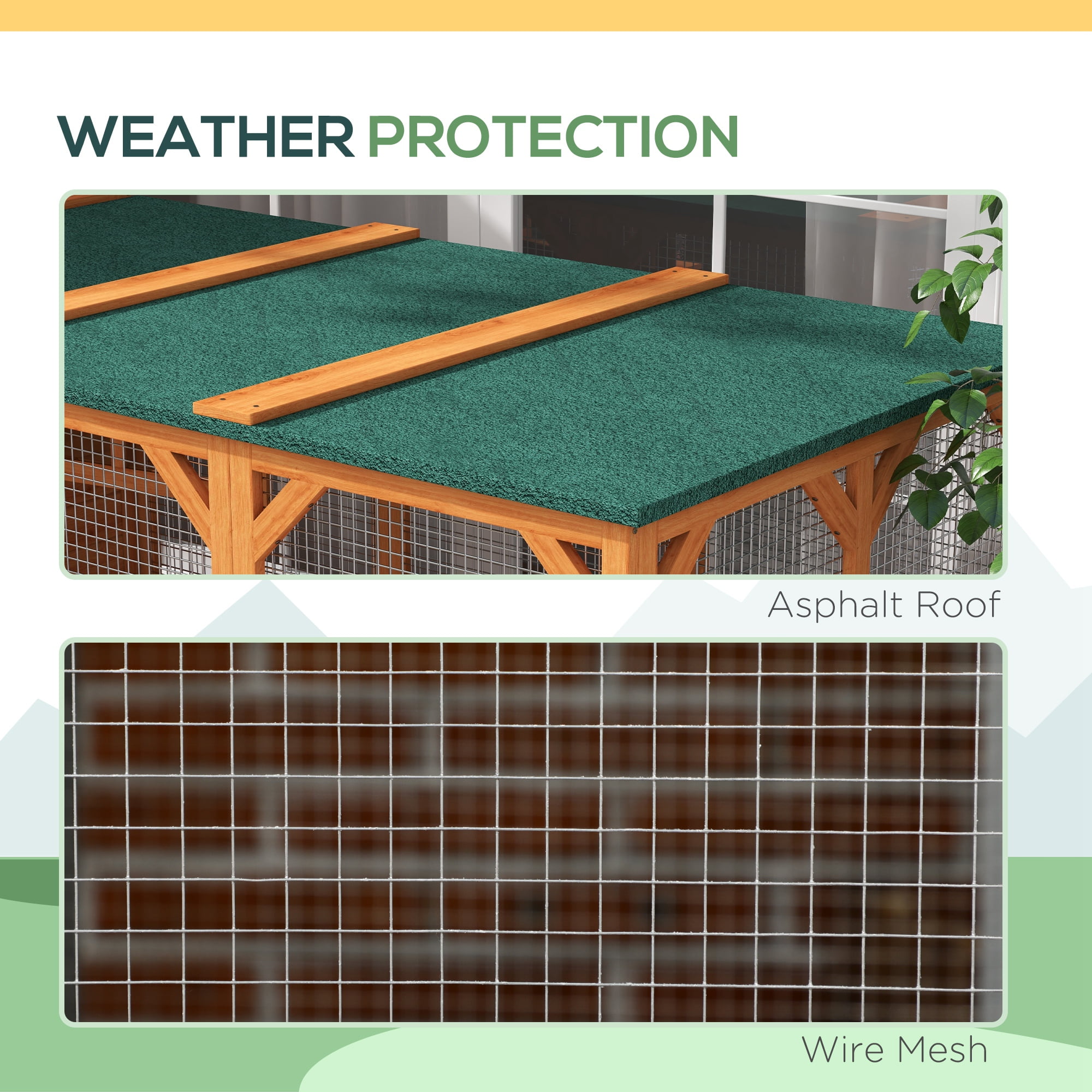 PawHut Catio Outdoor Cat Enclosure, Large Cat House for 3 Kitties, Orange