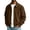 Brown, variant on Men Lapel Collar Corduroy Button Jacket Long Sleeve Vintage Cargo Outer Coat with Pocket