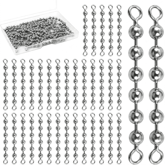 BESTSKY Fishing Beads Chain Swivels,Stainless Steel Fishing Swivels High Speed Catfish Trolling Swivels Fishing Balls Chain Swivels Fishing Tackle Catfish Rig Gear for Saltwater Freshwater