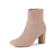 thumbnail image 1 of Unique Bargains Women's Zipper Chunky Heel Ankle Boots, 1 of 8