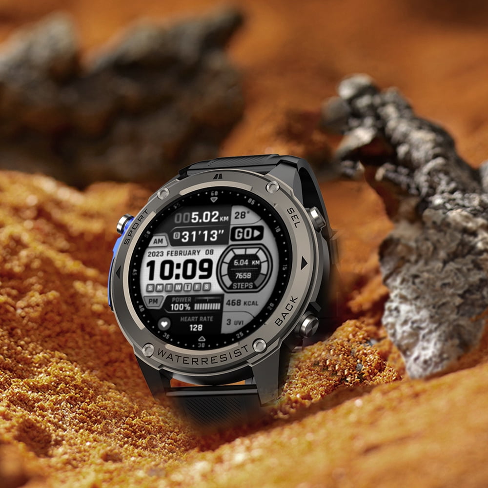 Rainbuvvy DM56 Smart Watch 1.43 Inch Full Touch Screen GPS Barometer Compass 5ATM 170+ Sports Modes IOS Android Outdoor Sports Watch