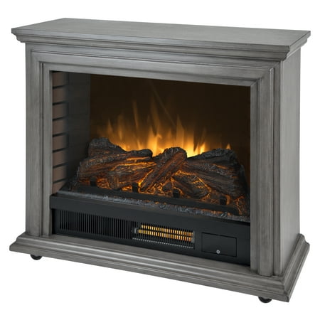 Pleasant Hearth Sheridan GLF-5002-205 Free Standing Mobile Infrared Electric Fireplace Dark Weathered Gray