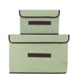 thumbnail image 1 of Caja de almacenamiento plegable de 2 piezas, no tejida, rectangular, tela, cesta de ropa, contenedor de juguetes con tapa Inevent HA8413-06B, 1 of 2