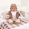 thumbnail image 2 of Doll Clothes Set for 18 Inch Reborn Dolls, Winter Outfit with Hooded Jacket and Onesie, Brown Color Fashion Doll Clothing, 2 of 6