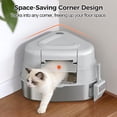 thumbnail image 2 of Caja de arena para gatos Corner Chumajor XXL de acero inoxidable con tapa gris, 2 of 9