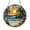 Acrylic 3.5 Inch, variant on Sunrise Beach Scene Stained Glass Panel with Palms and Waves, Vibrant Coastal Home Accent