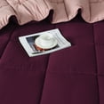 thumbnail image 3 of BednLinens 3 Piece Reversible Plum Down Alternative Comforter Set King, 3 of 7